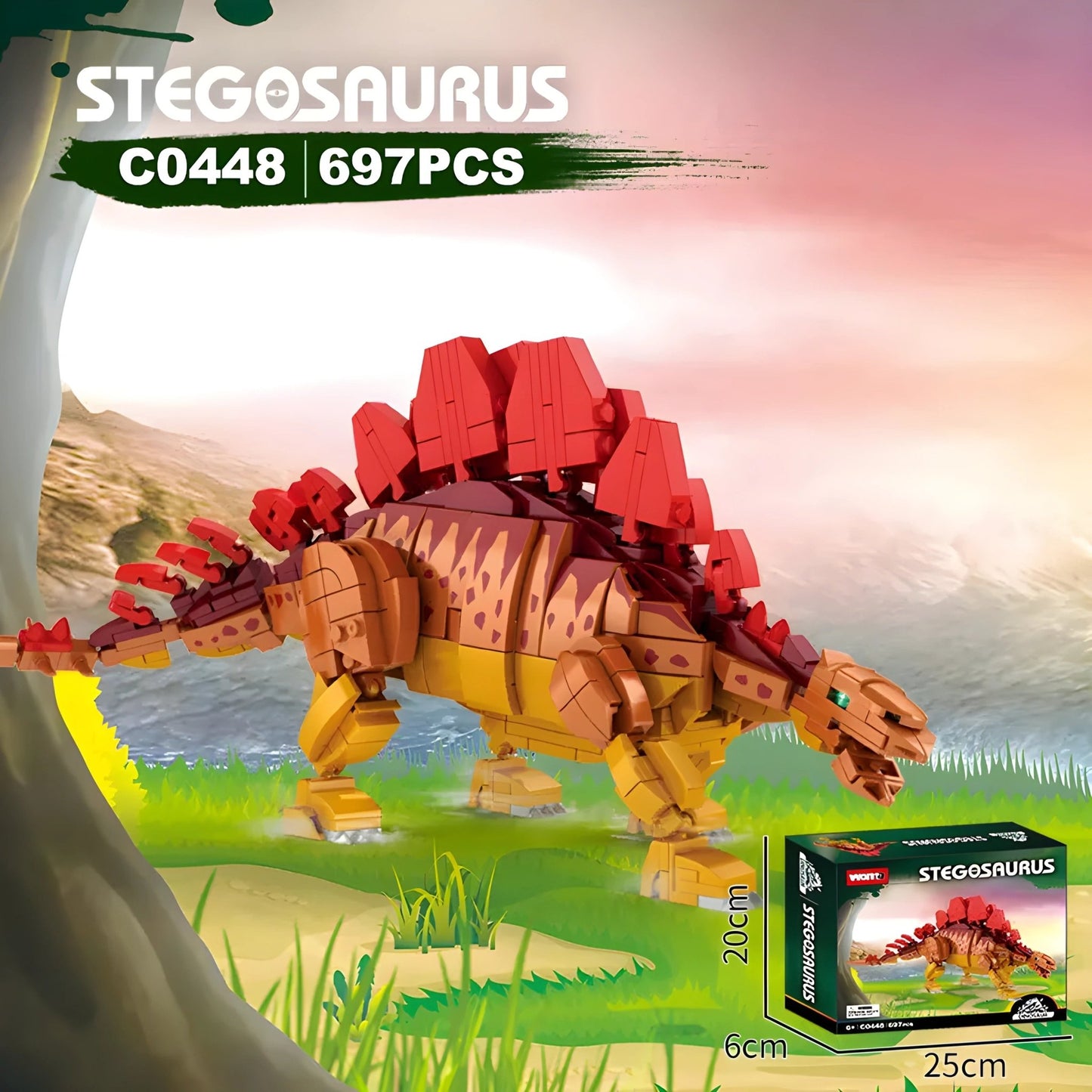 Stegosaurus Dino Building Set – 697 PCS STEM Toy for Kids 6+ - STEM Building Toy by LULEGO
