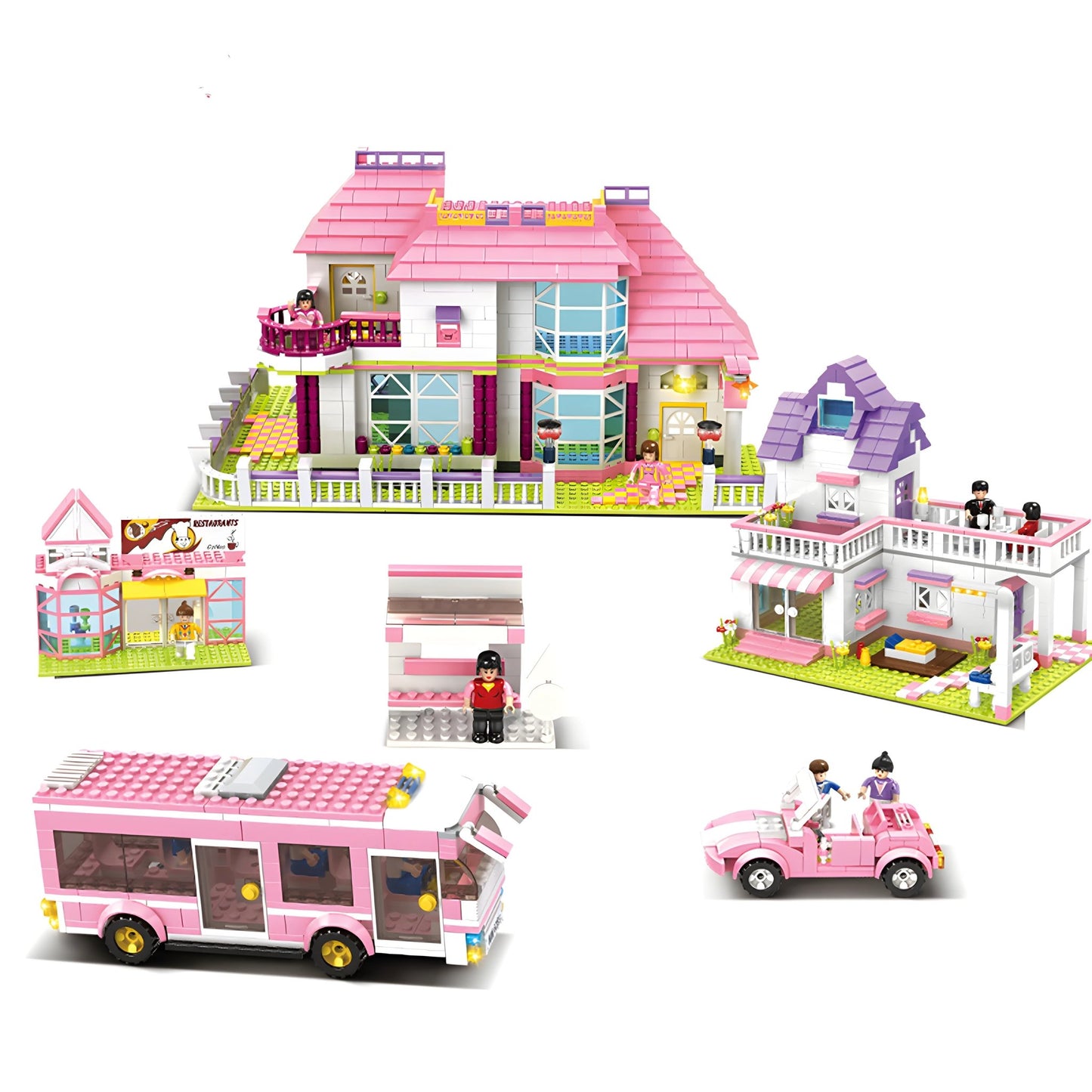 Pink Villa House – 1898 PCS STEM Building Kit for Girls - STEM Building Toy by LULEGO