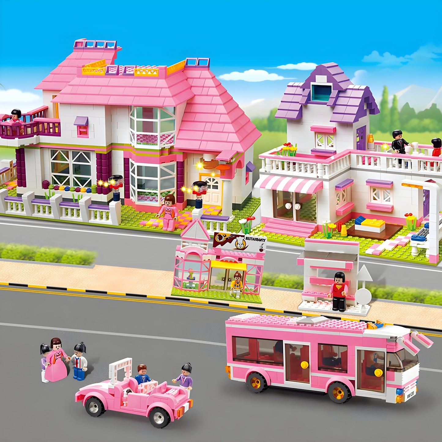 Pink Villa House – 1898 PCS STEM Building Kit for Girls - STEM Building Toy by LULEGO