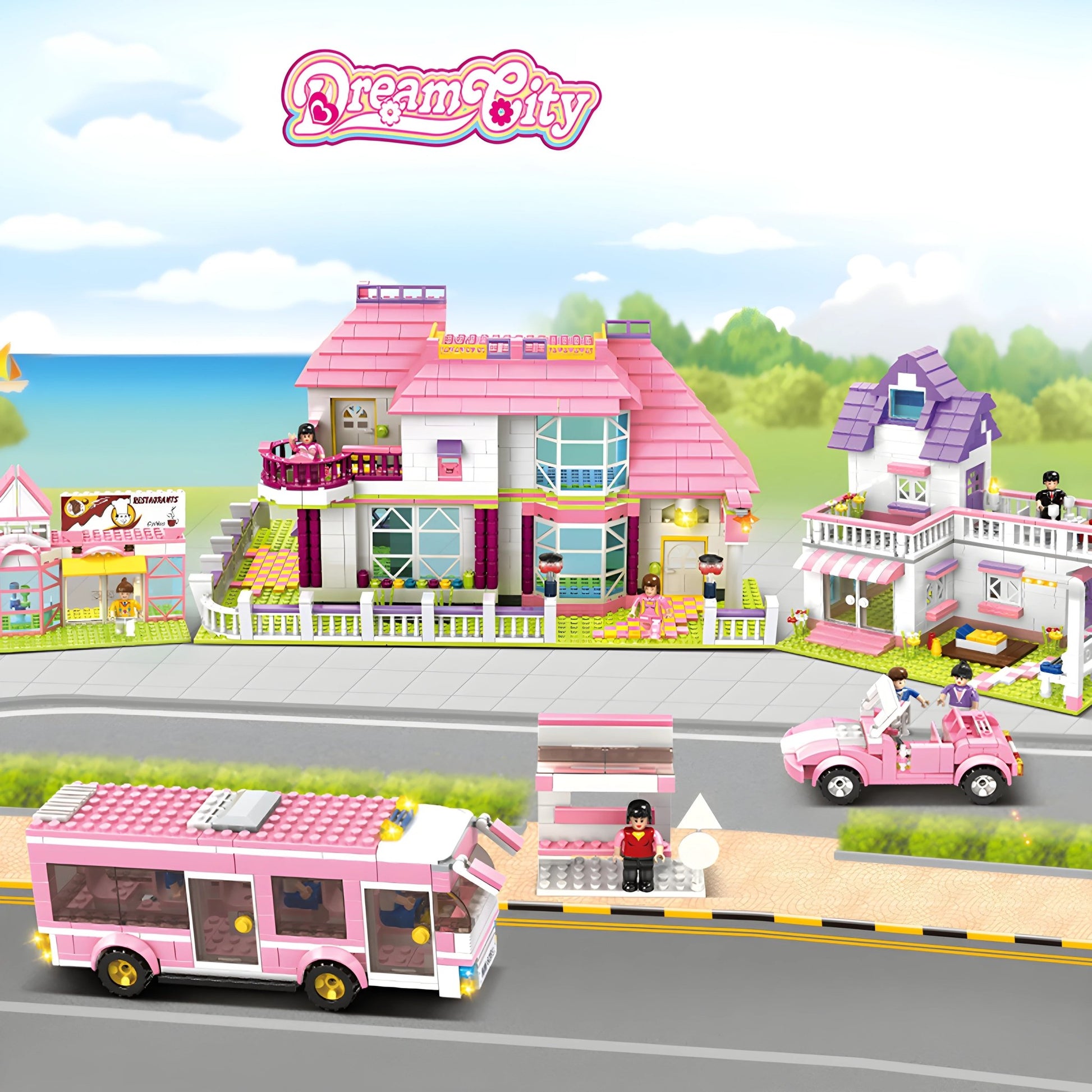 Pink Villa House – 1898 PCS STEM Building Kit for Girls - STEM Building Toy by LULEGO