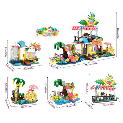 4 - in - 1 Beach House Set – 617 PCS Seaside Villa for Girls - STEM Building Toy by LULEGO