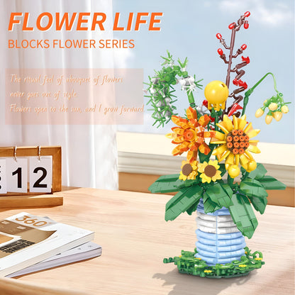 Blossom Flower Set with Brick Vase – 962 PCS for Decor - STEM Building Toy by LULEGO