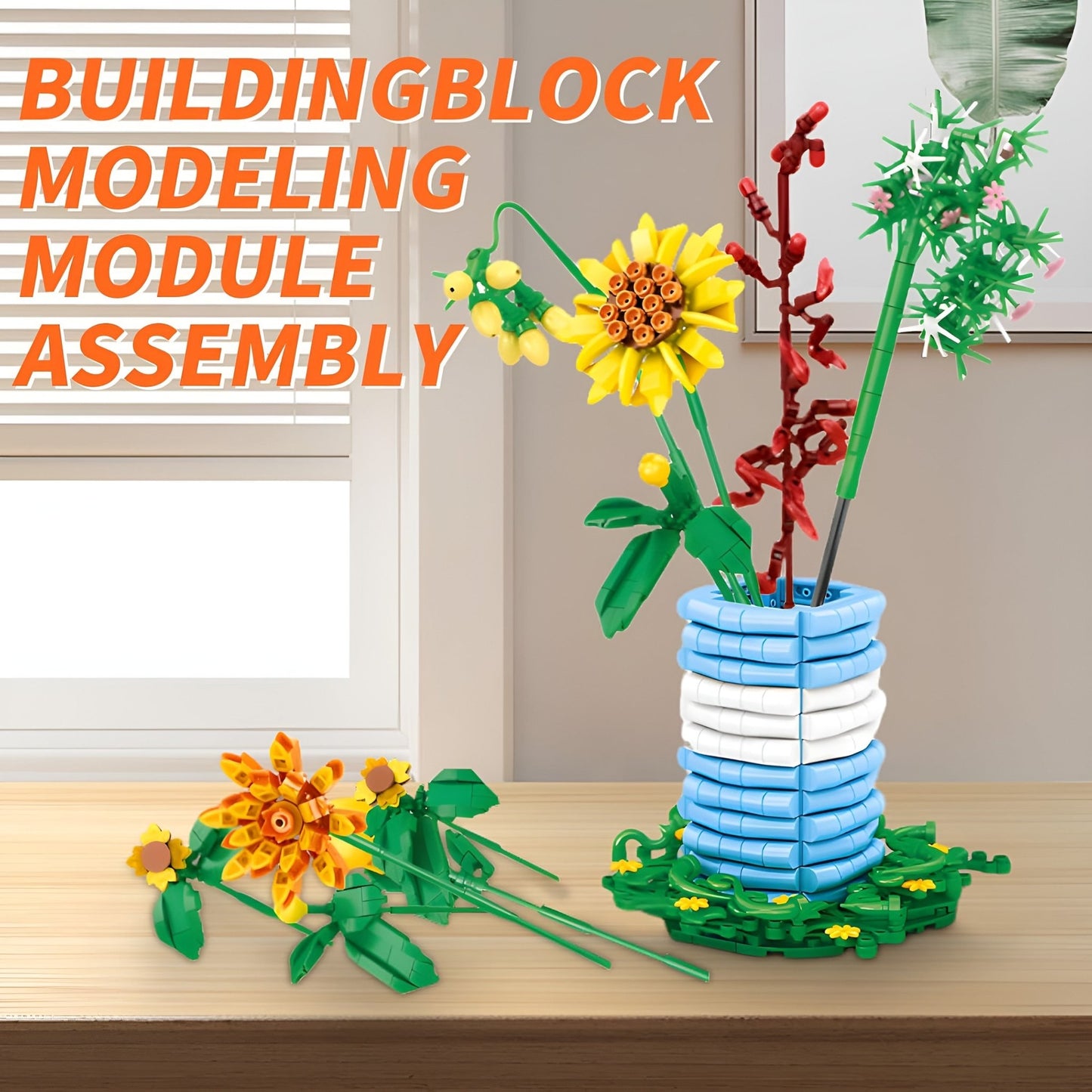 Blossom Flower Set with Brick Vase – 962 PCS for Decor - STEM Building Toy by LULEGO