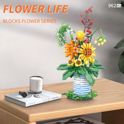 Blossom Flower Set with Brick Vase – 962 PCS for Decor - STEM Building Toy by LULEGO