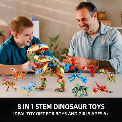 8 - in - 1 Dinosaur Set – 604 PCS STEM Building Kit for Kids - STEM Building Toy by LULEGO