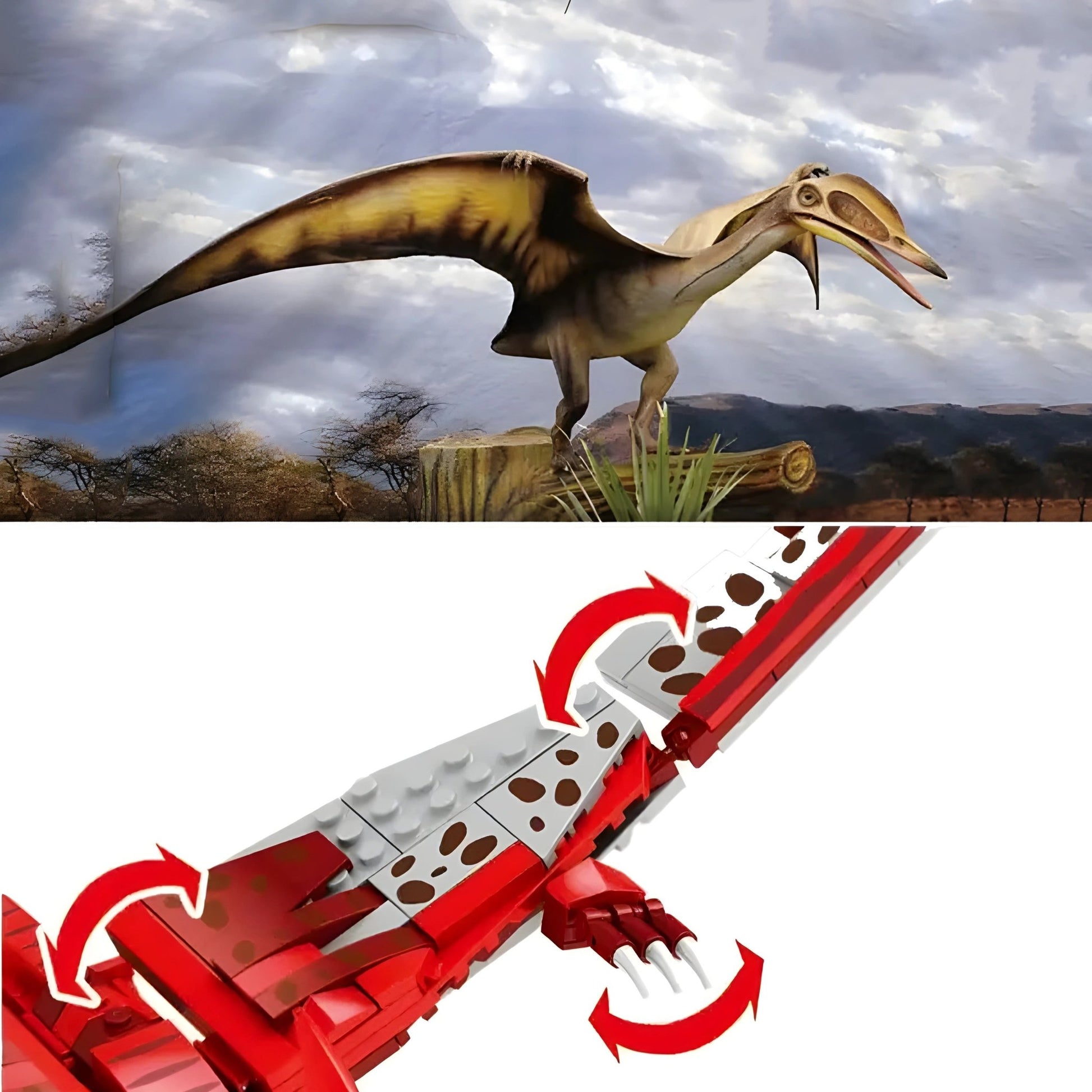 Dino Pterosaur Building Block Set – 308 - Piece Jurassic STEM Toy for Kids 6+ - STEM Building Toy by LULEGO