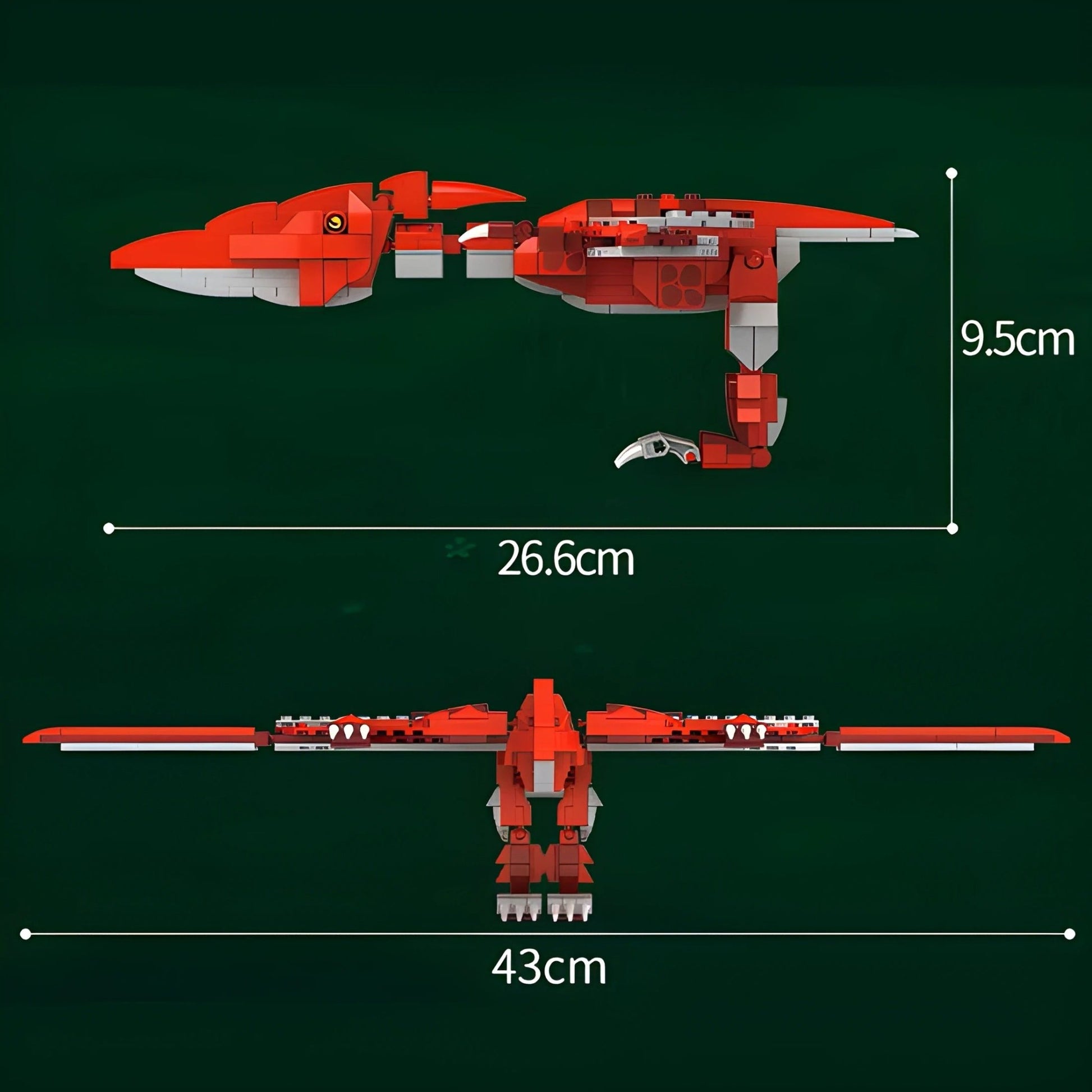 Dino Pterosaur Building Block Set – 308 - Piece Jurassic STEM Toy for Kids 6+ - STEM Building Toy by LULEGO