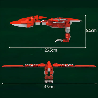 Dino Pterosaur Building Block Set – 308 - Piece Jurassic STEM Toy for Kids 6+ - STEM Building Toy by LULEGO