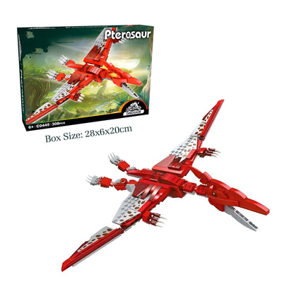 Dino Pterosaur Building Block Set – 308 - Piece Jurassic STEM Toy for Kids 6+ - STEM Building Toy by LULEGO