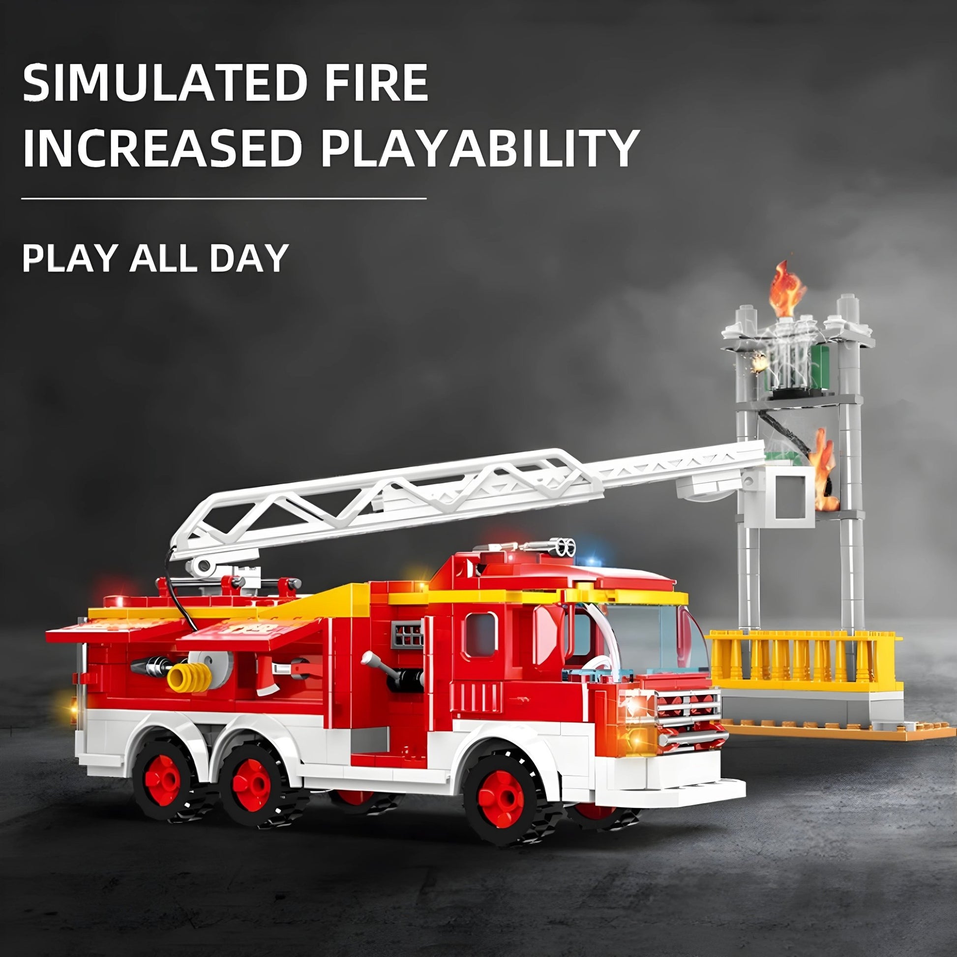 Fire Truck Projector Building Set – 433 PCS STEM Toy 6+ - STEM Building Toy by LULEGO