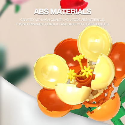 Brick Flower Bouquet Set – 770 PCS 8 Floral Models DIY - STEM Building Toy by LULEGO