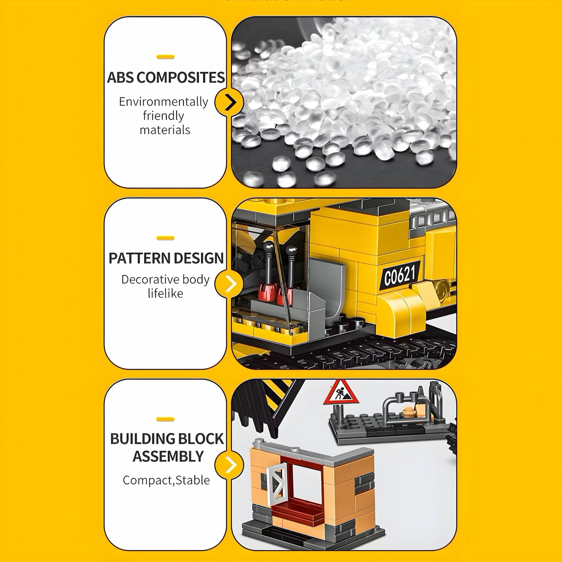 2 - in - 1 Excavator & Demolition Set – 463 PCS STEM Toy - STEM Building Toy by LULEGO