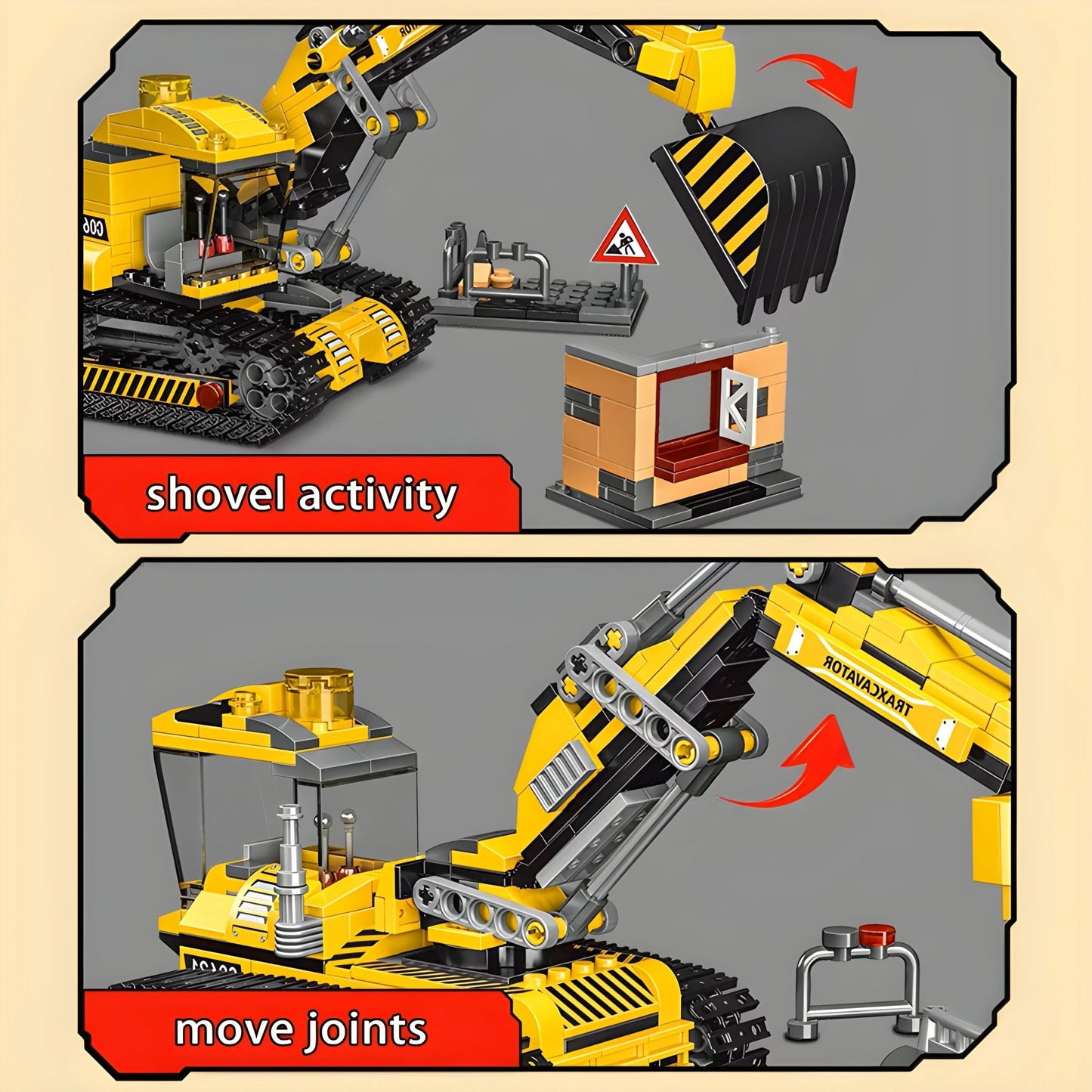 2 - in - 1 Excavator & Demolition Set – 463 PCS STEM Toy - STEM Building Toy by LULEGO