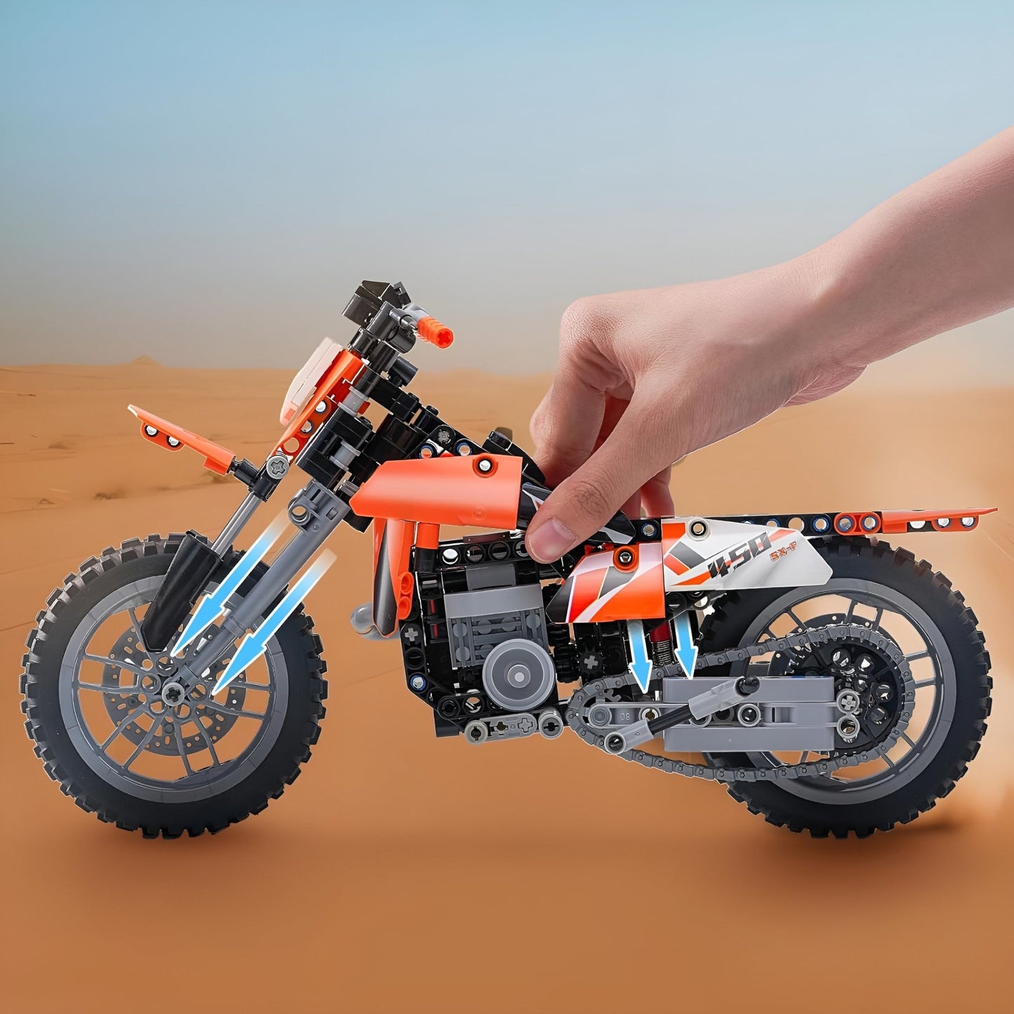 Orange Motorcycle Set – 434 PCS STEM Toy for Kids 6+ - STEM Building Toy by LULEGO