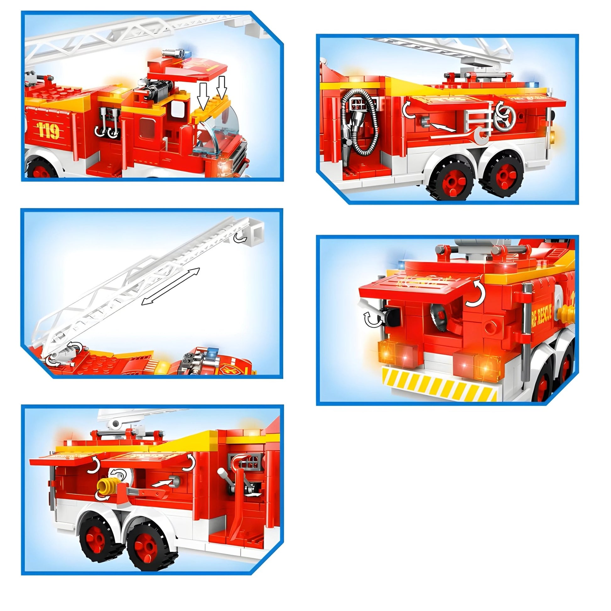 Fire Truck Projector Building Set – 433 PCS STEM Toy 6+ - STEM Building Toy by LULEGO
