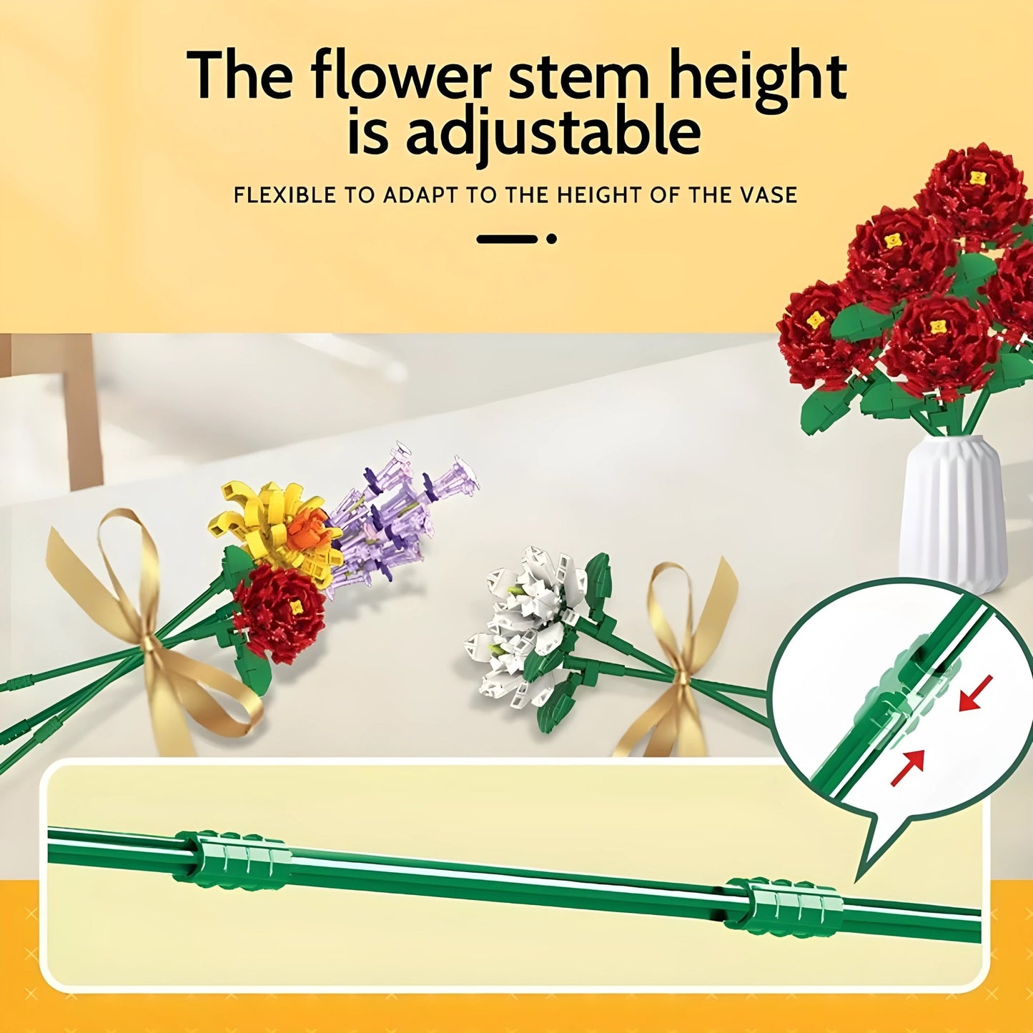 Botanical Flower Set – 1009 PCS 12 Blossom Brick Models - STEM Building Toy by LULEGO
