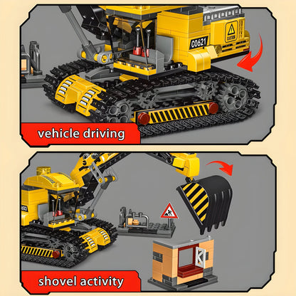 2 - in - 1 Excavator & Demolition Set – 463 PCS STEM Toy - STEM Building Toy by LULEGO