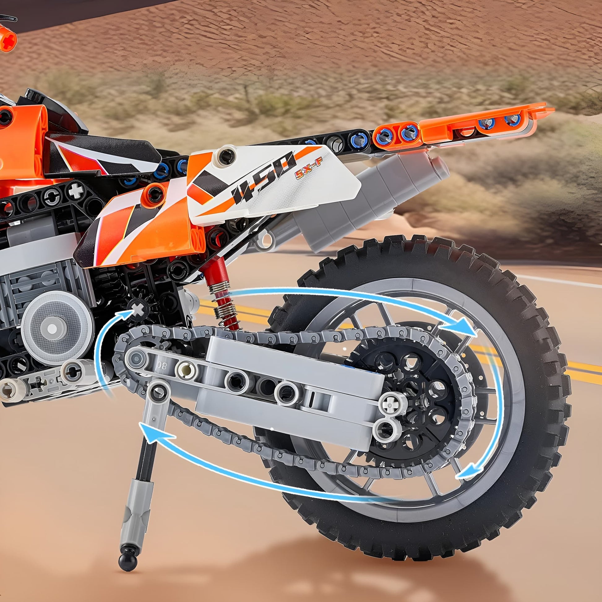 Orange Motorcycle Set – 434 PCS STEM Toy for Kids 6+ - STEM Building Toy by LULEGO