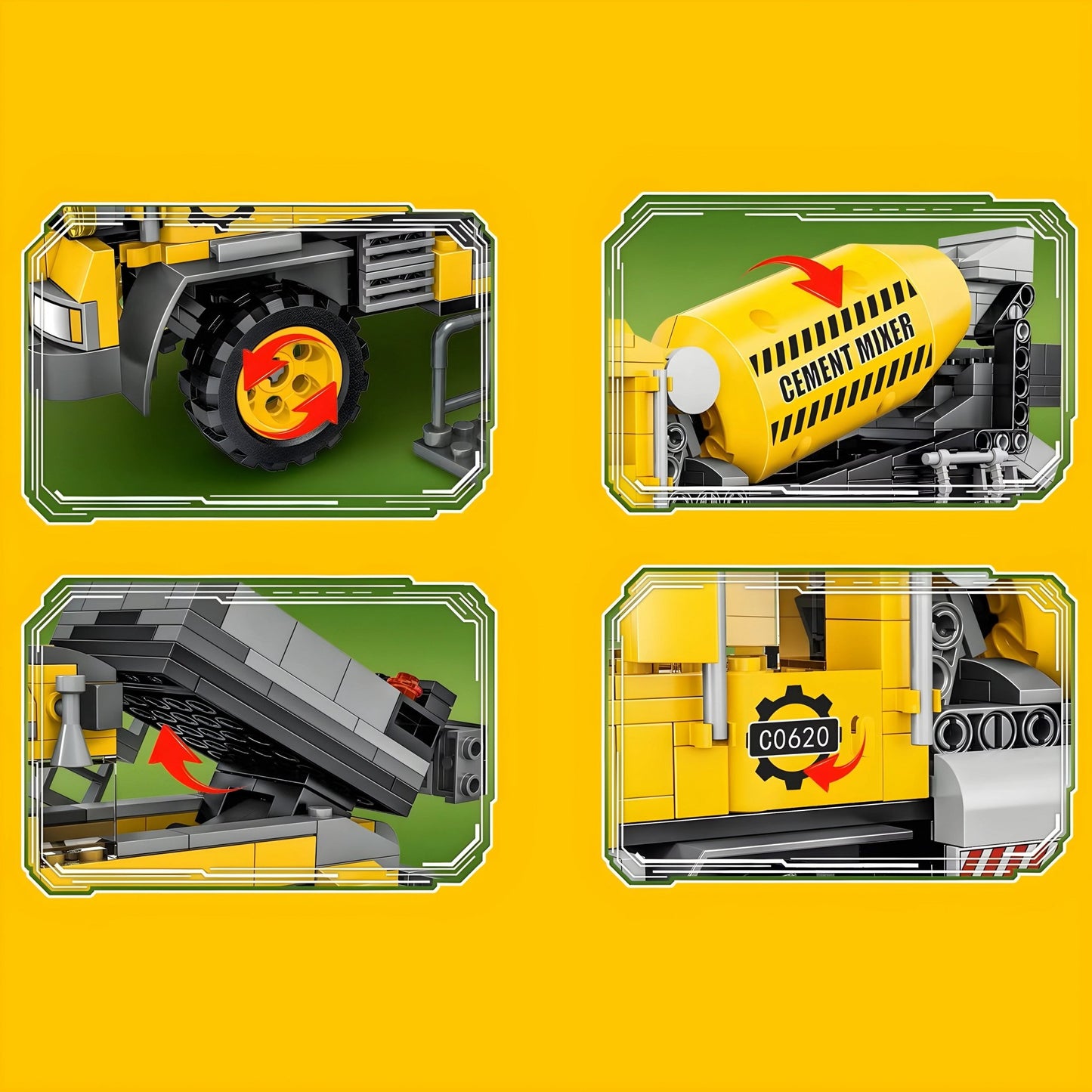 2 - in - 1 Cement Mixer Truck – 397 PCS STEM Toy for Kids - STEM Building Toy by LULEGO