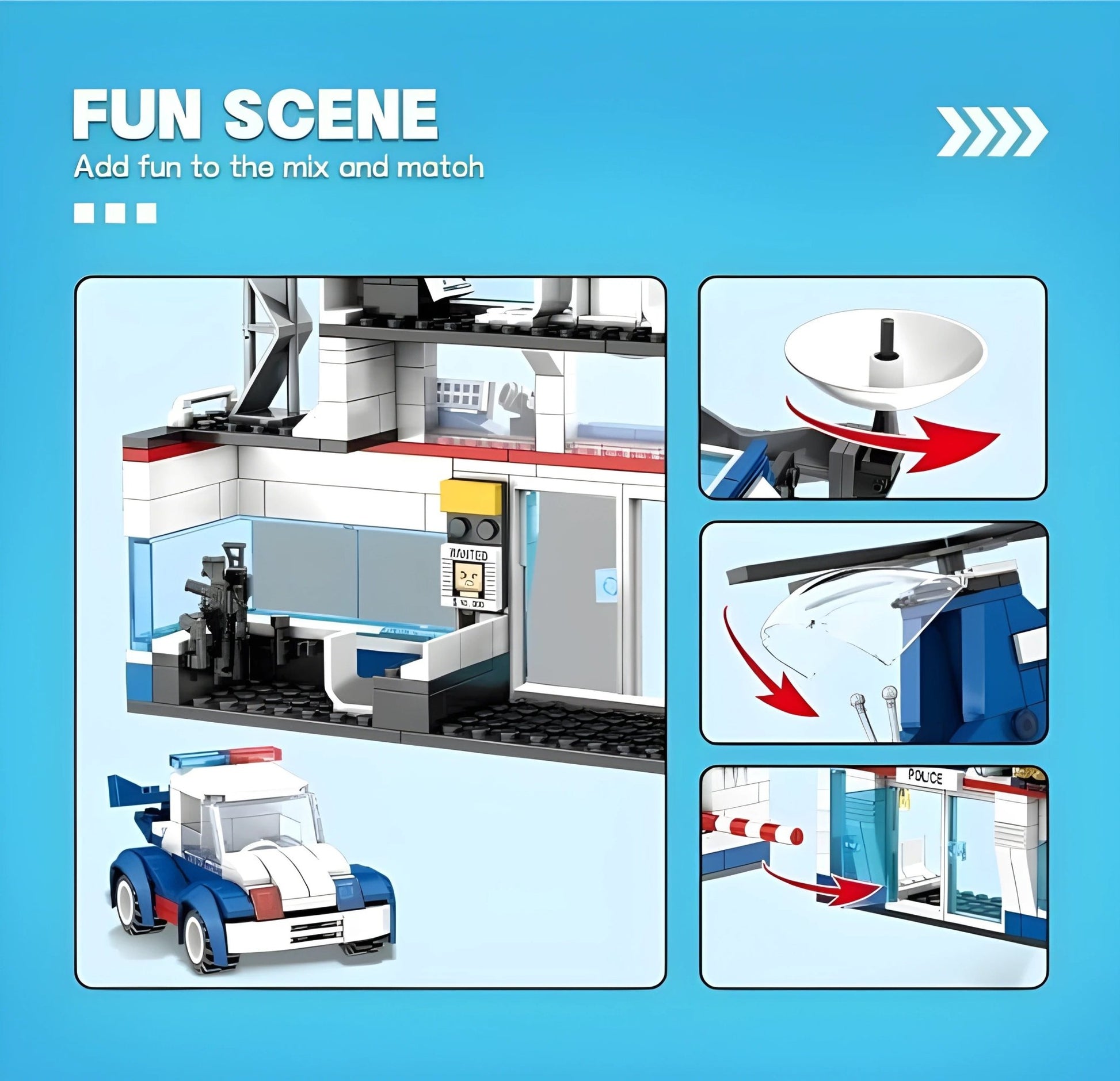 SWAT Police Station – 563 PCS STEM Action Toy for Kids 6+ - STEM Building Toy by LULEGO