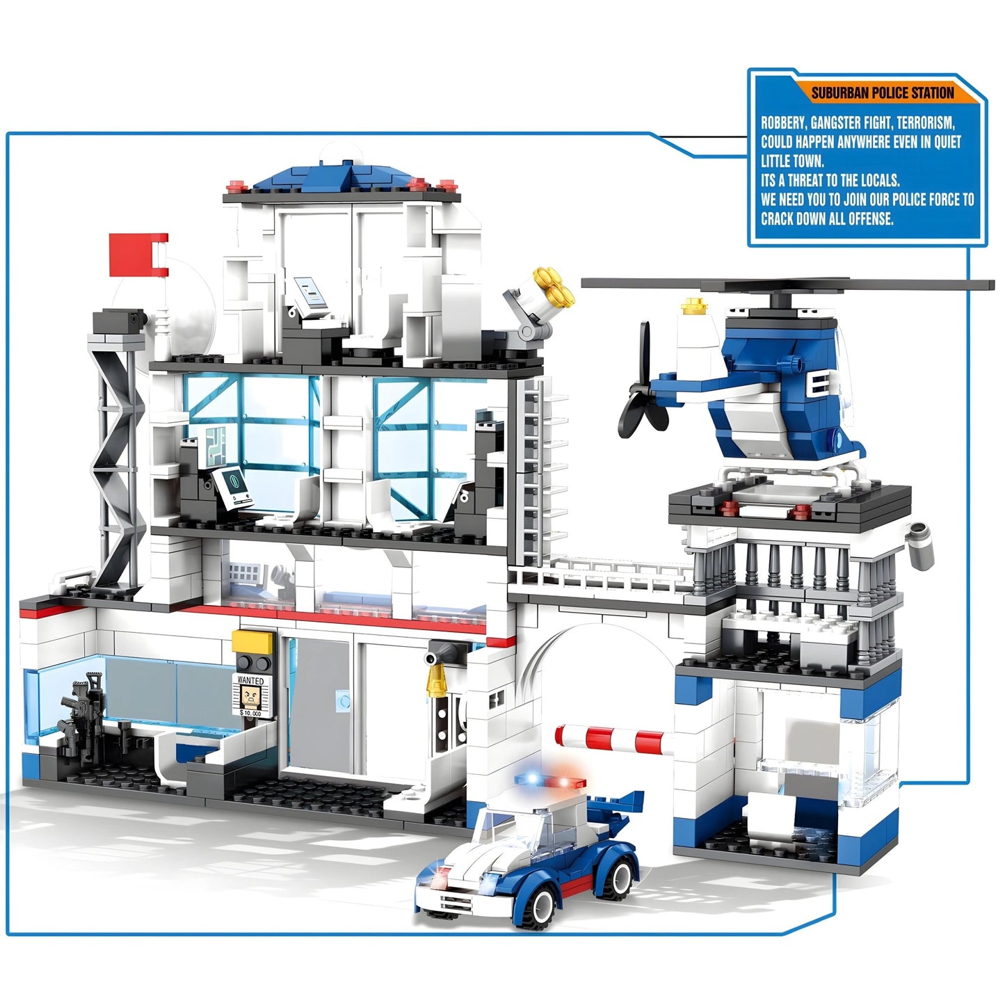 SWAT Police Station – 563 PCS STEM Action Toy for Kids 6+ - STEM Building Toy by LULEGO