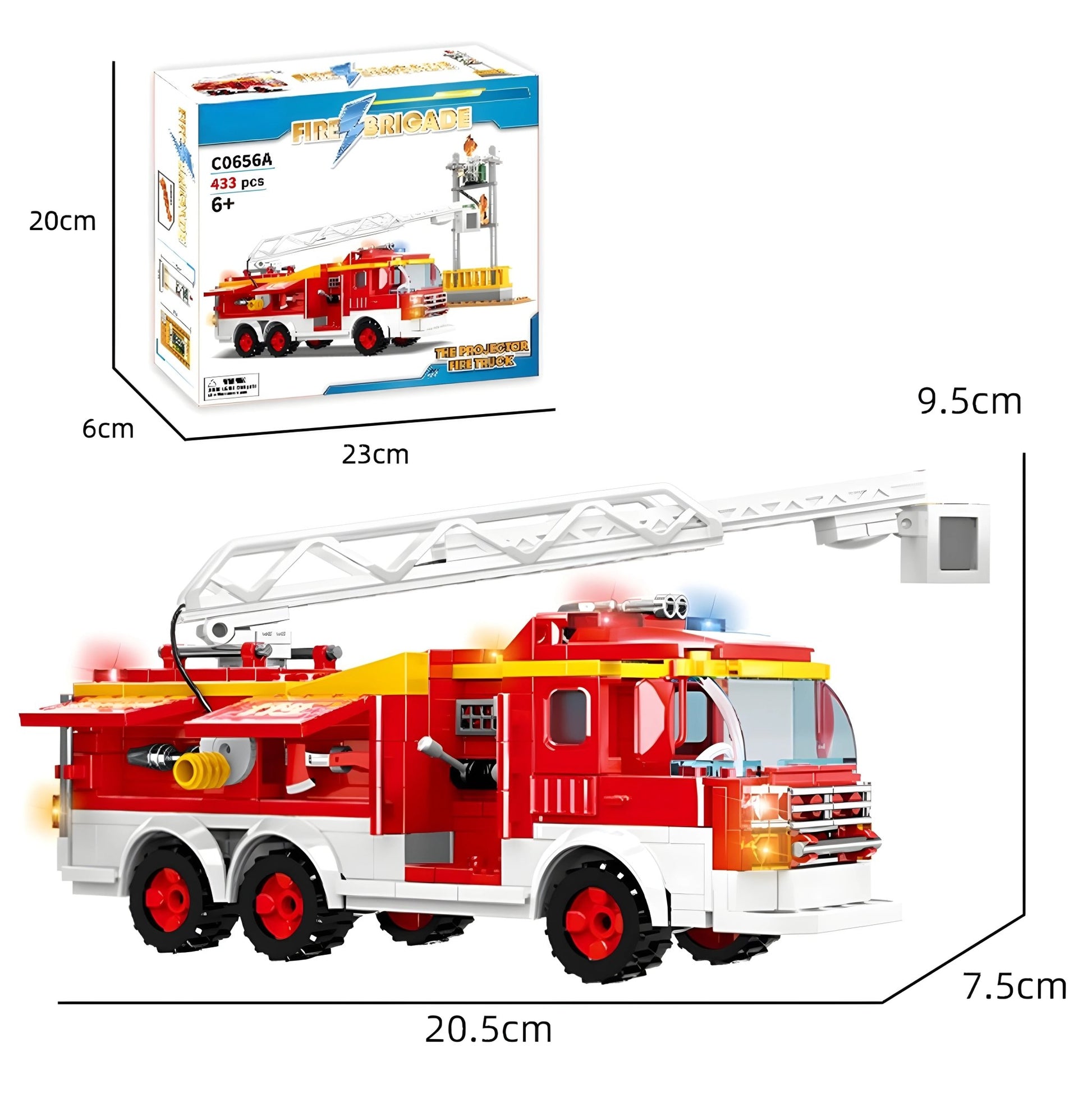 Fire Truck Projector Building Set – 433 PCS STEM Toy 6+ - STEM Building Toy by LULEGO