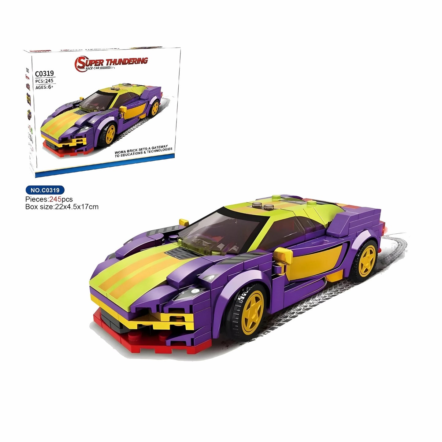 Sport Racing Car STEM Set – 245 PCS Speed Brick Toy for Kids - STEM Building Toy by LULEGO