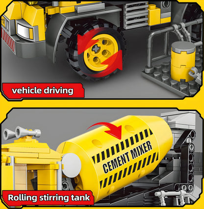 2 - in - 1 Cement Mixer Truck – 397 PCS STEM Toy for Kids - STEM Building Toy by LULEGO