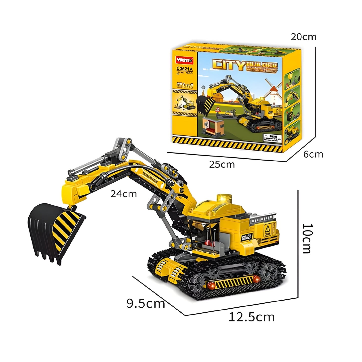 2 - in - 1 Excavator & Demolition Set – 463 PCS STEM Toy - STEM Building Toy by LULEGO