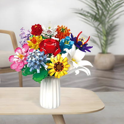 Botanical Flower Set – 1009 PCS 12 Blossom Brick Models - STEM Building Toy by LULEGO