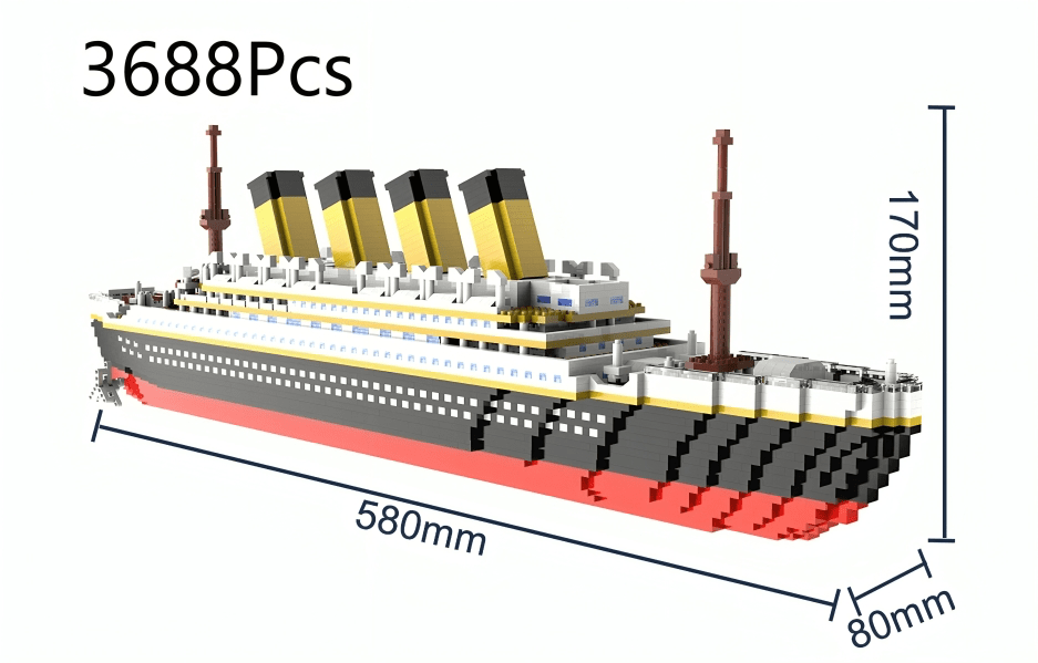 Titanic Cruise Ship – 3688 PCS Large DIY Brick Ocean Model - STEM Building Toy by LULEGO