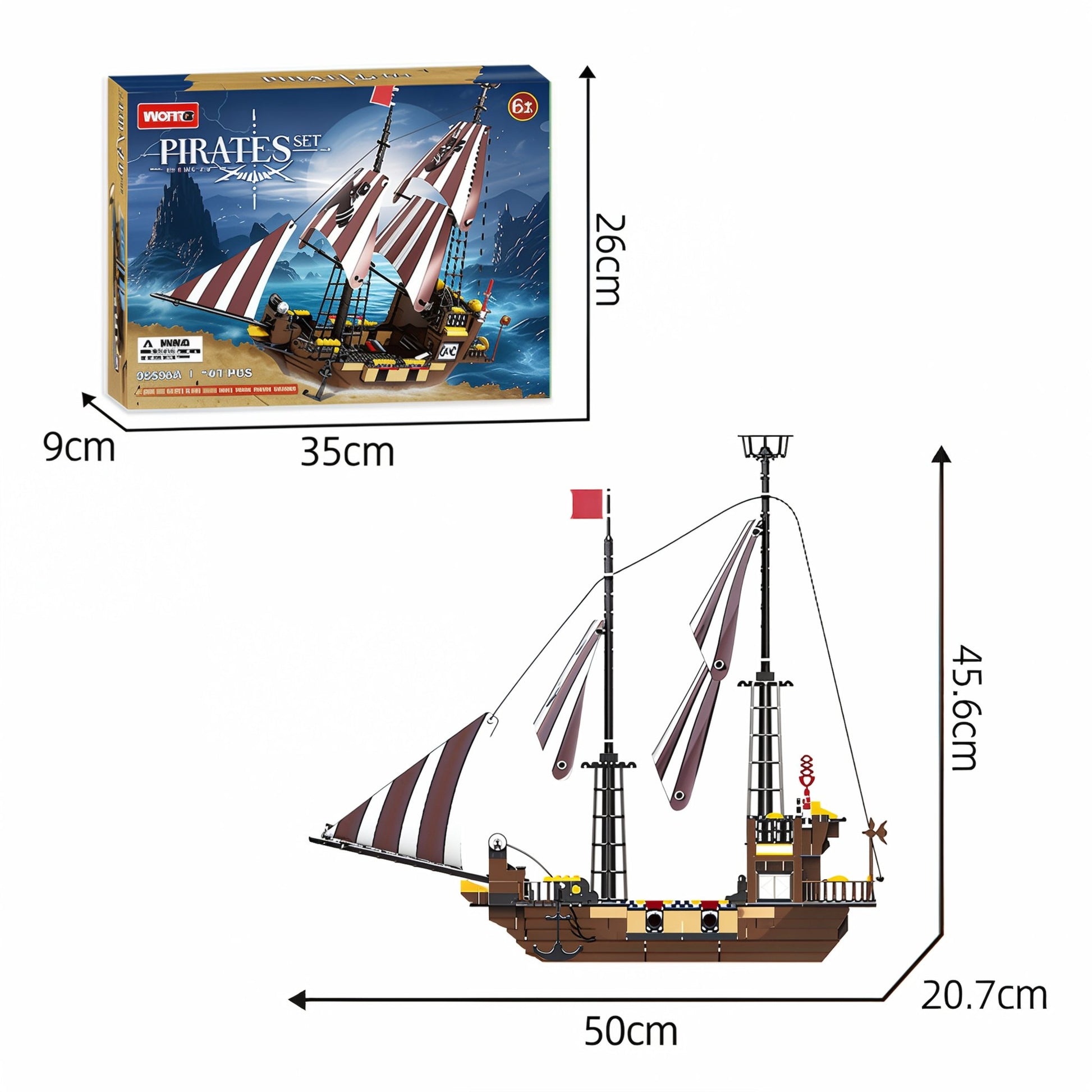 Pirate Ship Set – 509 PCS Creative STEM Adventure Toy for Kids - STEM Building Toy by LULEGO