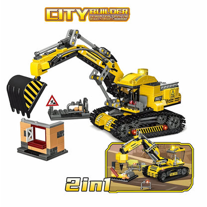 2 - in - 1 Excavator & Demolition Set – 463 PCS STEM Toy - STEM Building Toy by LULEGO